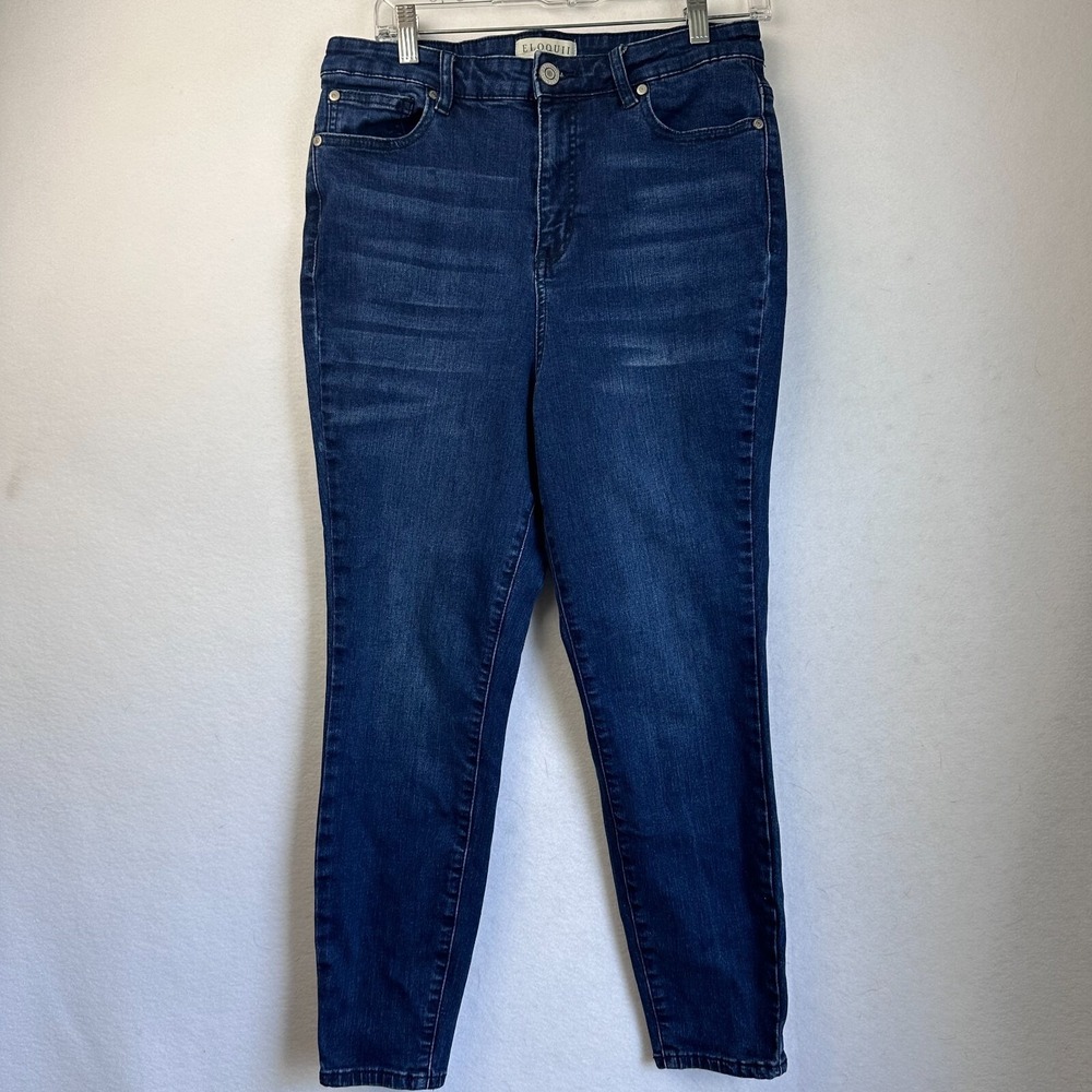 Eloquii Denim Womens 14S Dark Wash High Rise Skinny Jeans Blue Stretch RN 142711